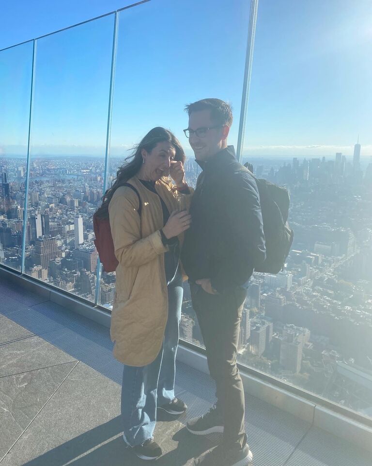 The Best Day of our Lives!
Minutes after Brandon Proposed at The Edge in New York City. 