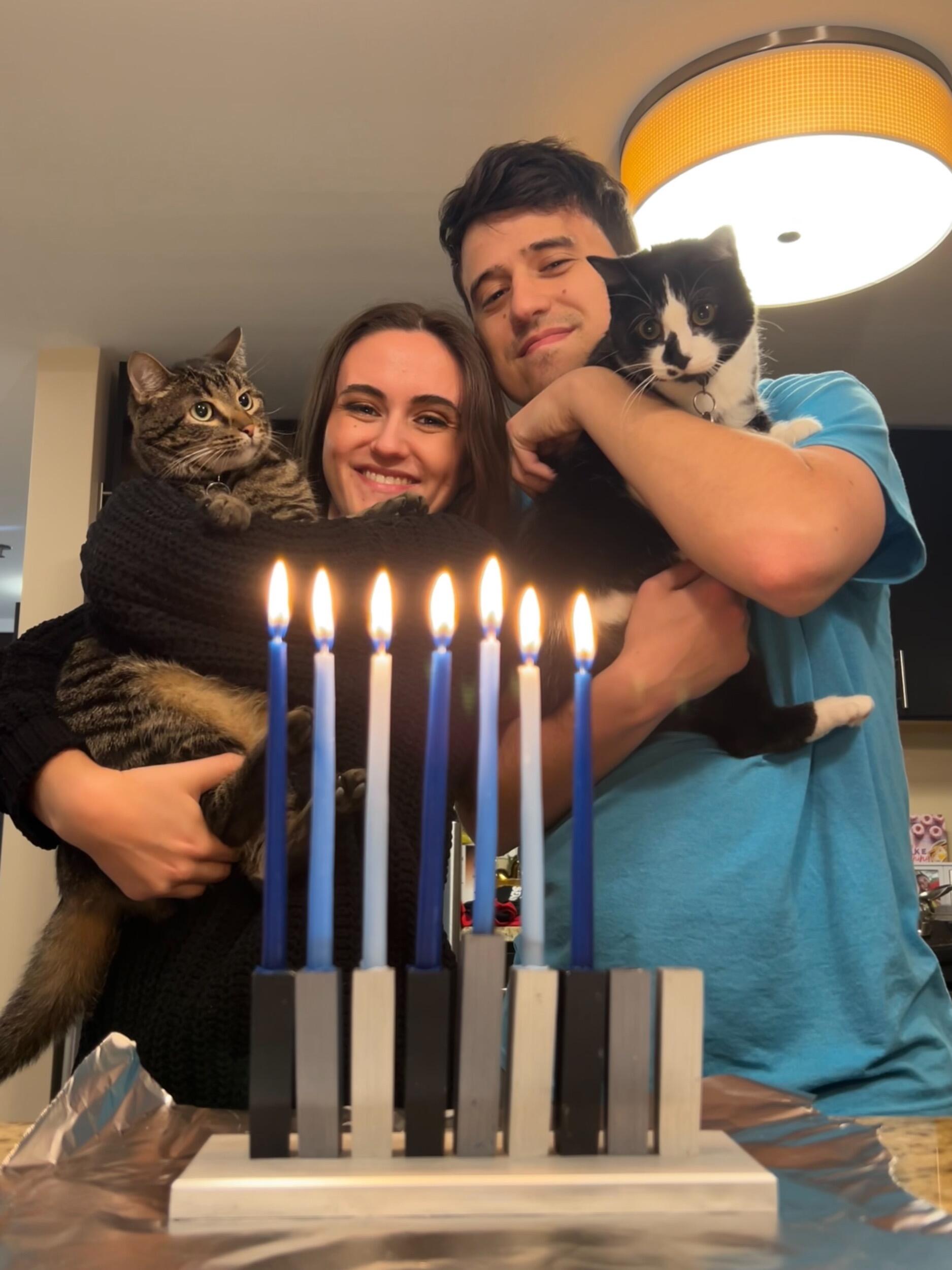 Celebrating Hannukah with Bean and Lily