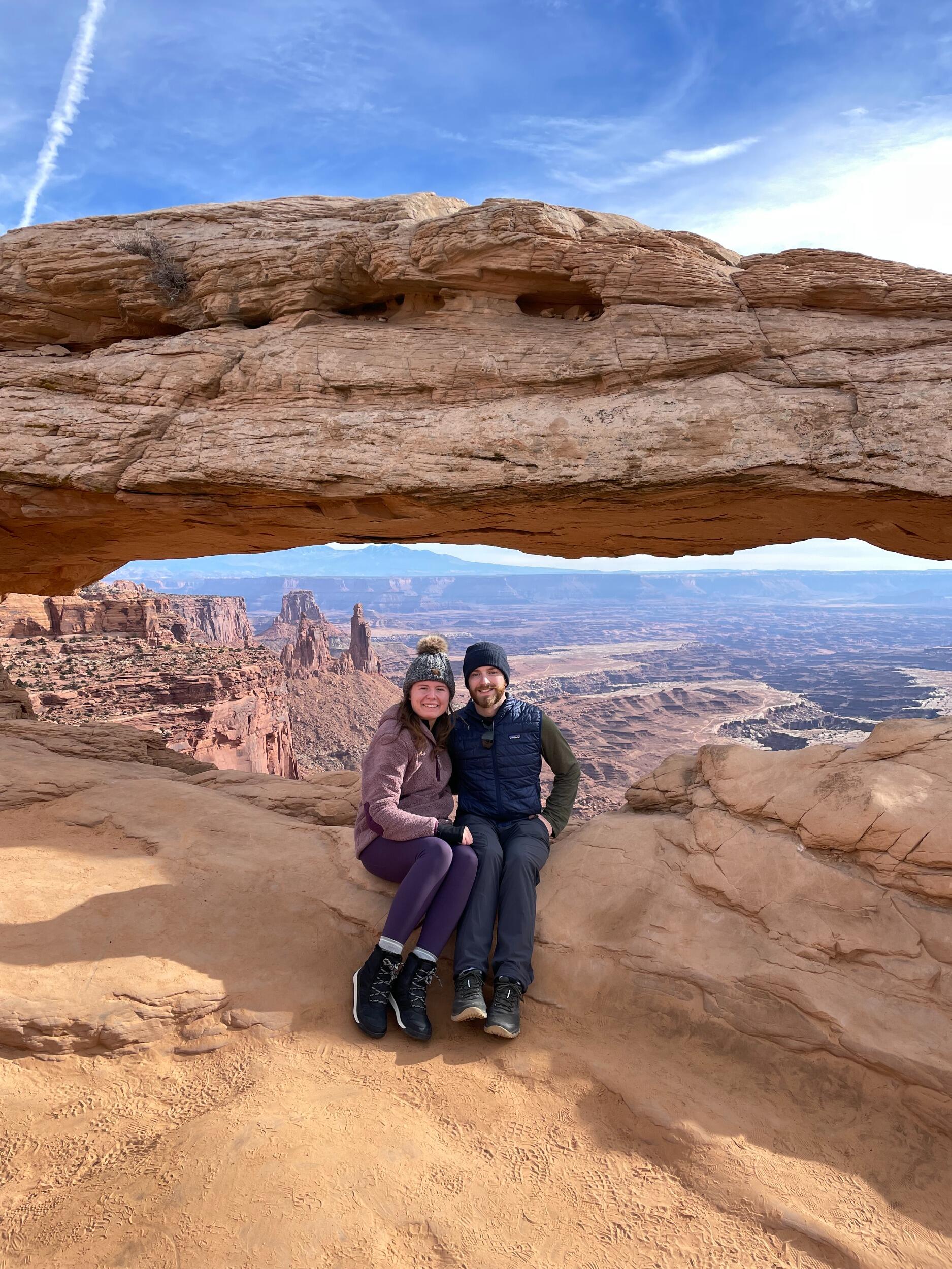 Our first Thanksgiving together in Canyonlands National Park. We didn't know it yet, but I (Rachel) had a severe kidney infection. I had to stay in the hospital for 2 nights, and DJ took care of my every need for 2 weeks without a second thought.