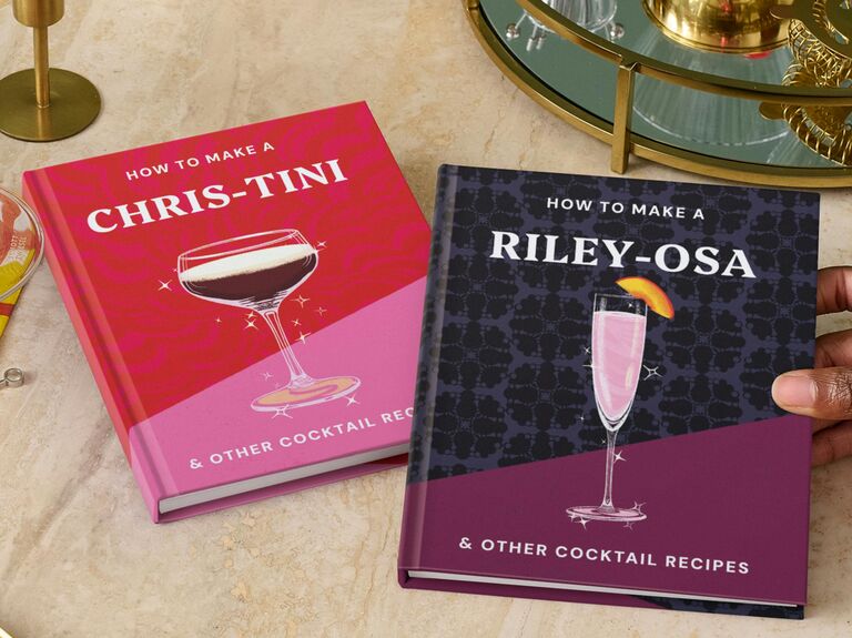 Personalized cocktail recipe book bachelorette gift for bride