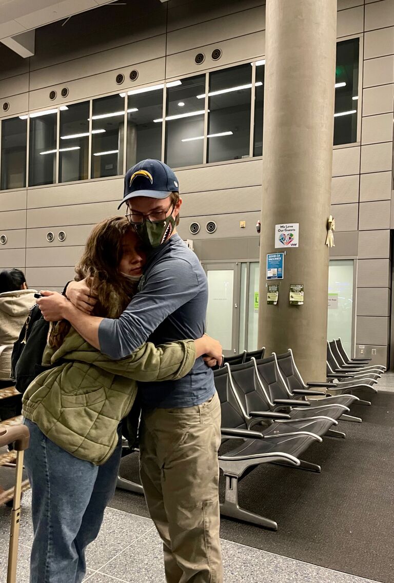 The first goodbye at the beginning of long-distance when Sofia was going to Liberty