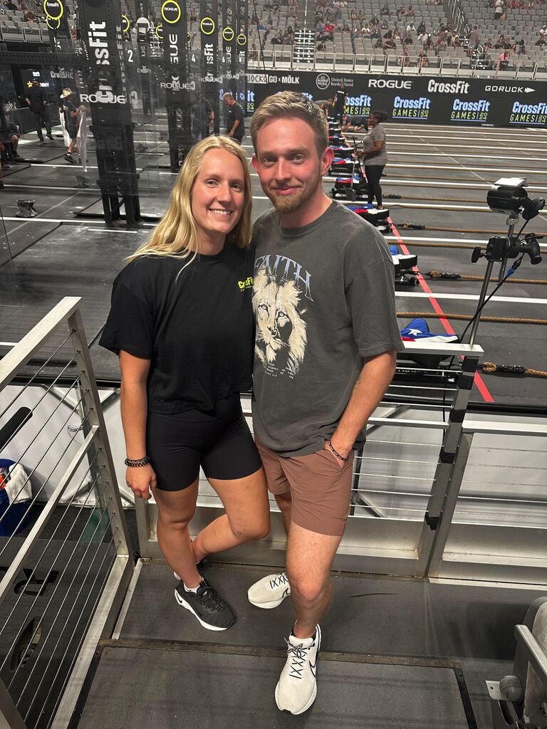 Continuing to enjoy our engagement with more travel and time together like this trip to Texas to spectate at the CrossFit Games!