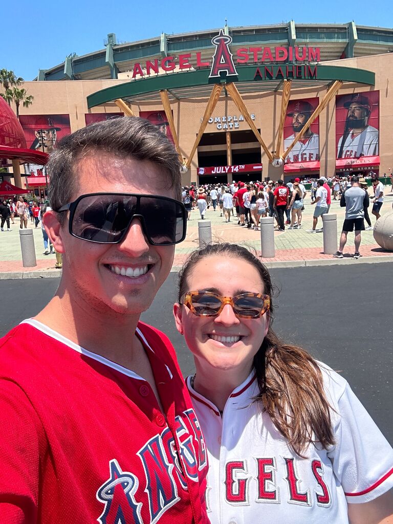 First time in SoCal calls for fun sunglasses and watching some baseball