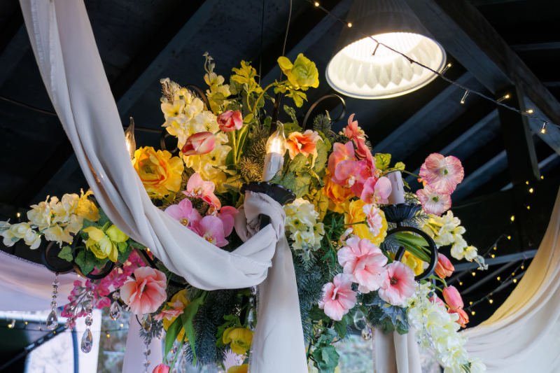 Fabric Draped Florals