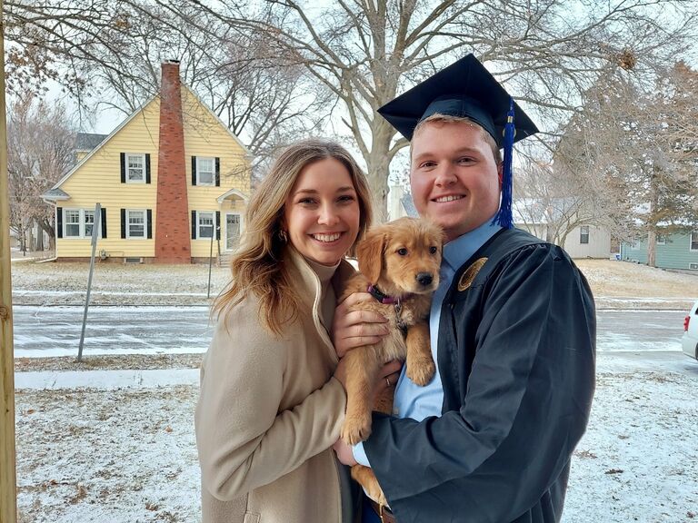 We got our puppy, Margot, and Matt became a University of Iowa alum! 