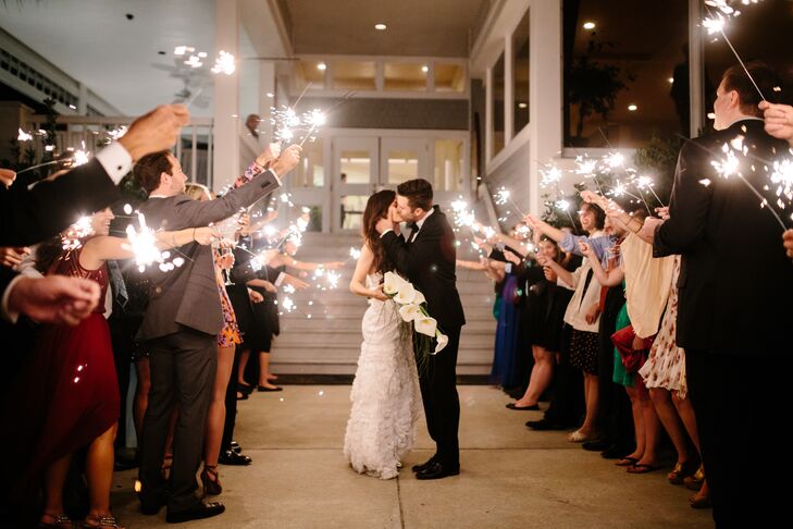 Bright Sparkler Wedding Reception Send Off