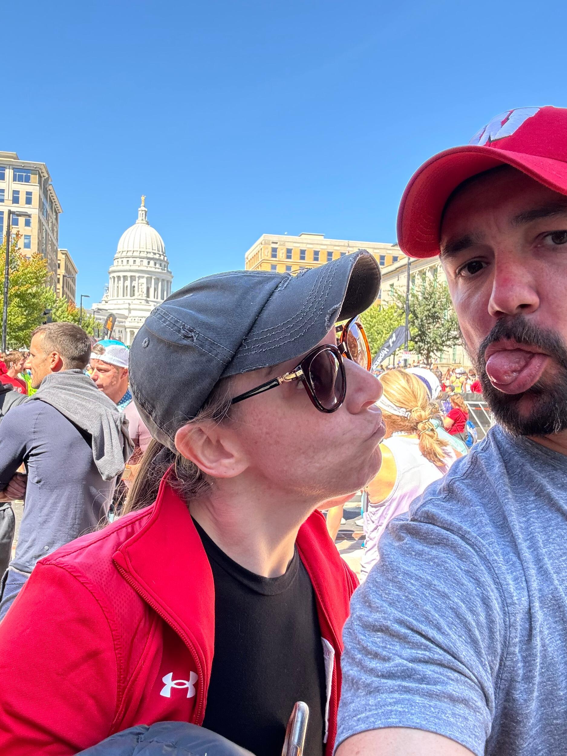 Cheering on Brent at Madison Triathlon 