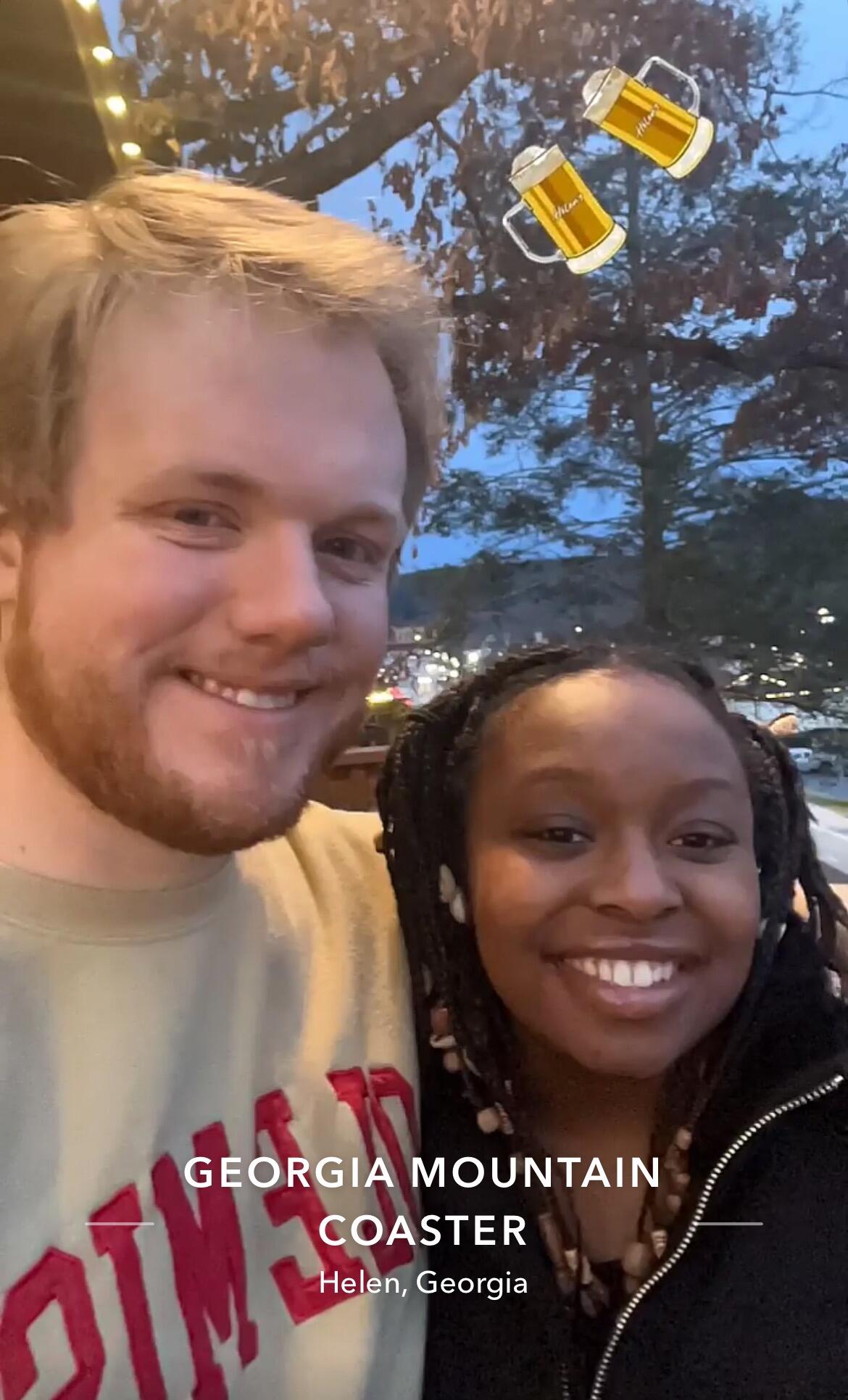 We rode a mountain roller coaster in Helen!