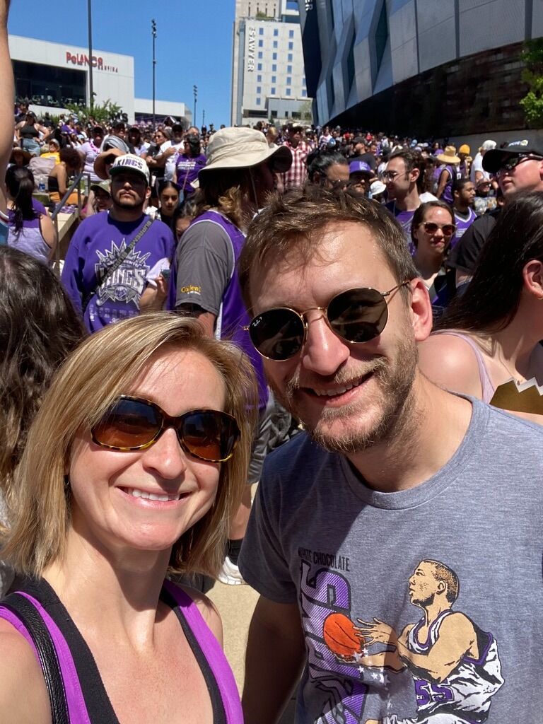Celebrating the Sacramento Kings making it to the NBA playoffs at the Golden 1 Center!