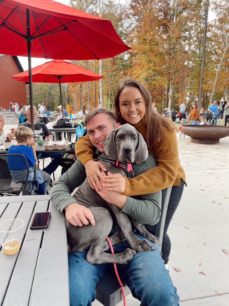 In October we got our sweet Great Dane, Libbie and took her to the spot we went on our first date, Hardywood!