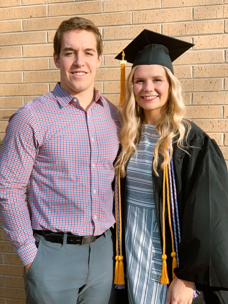 Colton gradated in May of 2019 and Delaney graduated Nursing School December of 2019. After she moved to Kansas City with Colton to live in their first apartment together. Nothing like 450 sq ft and working night shift as a nurse to spring you in to adulthood!
