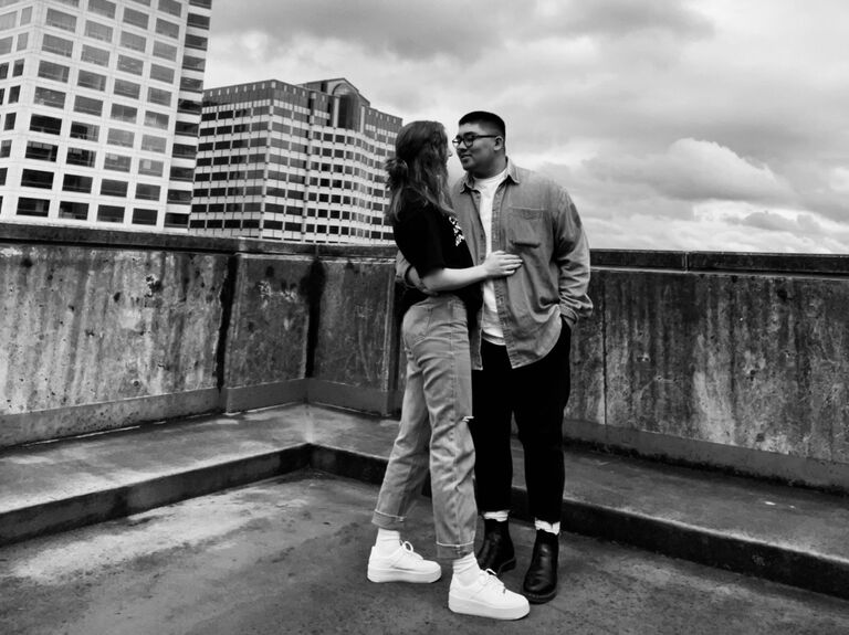 
For my 20th birthday, Dylan took me to the fanciest restaurant, and we snapped this photo on the rooftop. Little did I know, a few short years later, he’d be down on one knee proposing in that very same spot!