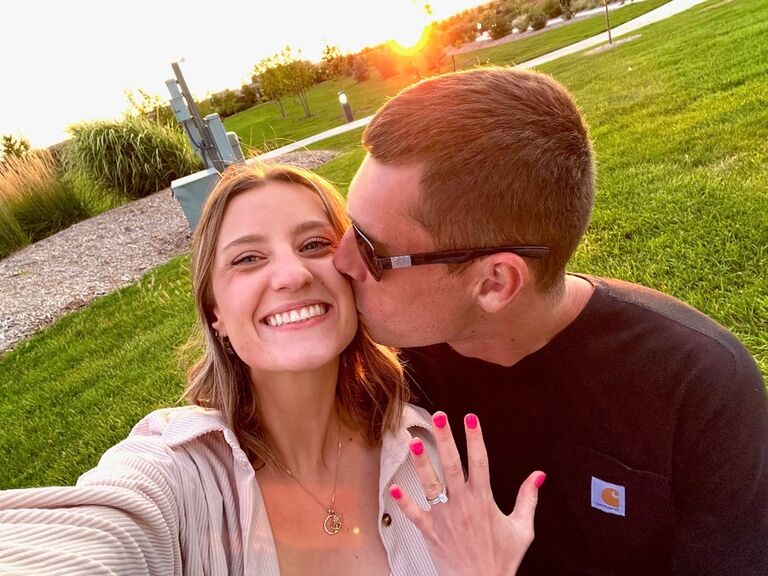 Our first day as fiancés! Josh took Elizabeth out early for her birthday. Josh must've been nervous and showed up a couple hours early. We had plenty of time to spare before our picnic at sunset.  We went and grabbed a bite to eat before we decided to go mini golf. Afterwards, we made our way to Yanny Park. At sunset, Josh asked Elizabeth to be his wife. 