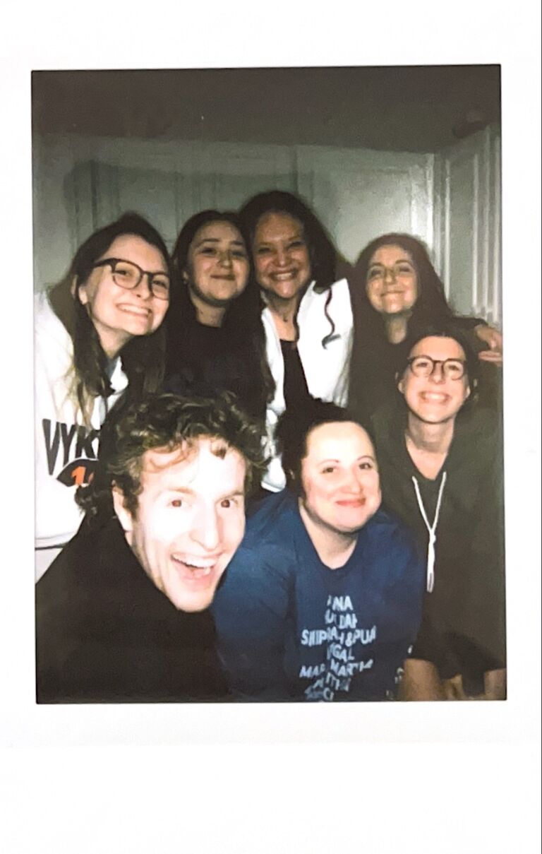 We met watching the Bachelor after Belle just moved to Holland.  This was the crew! (Drew still finds this both silly and embarassing.)