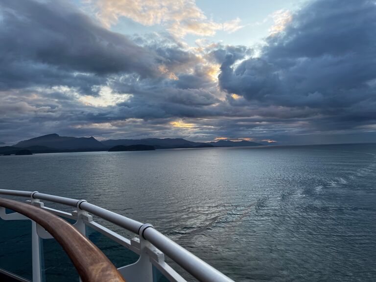 That evening after supper we decided to go to the back of the boat to watch the sunset. 