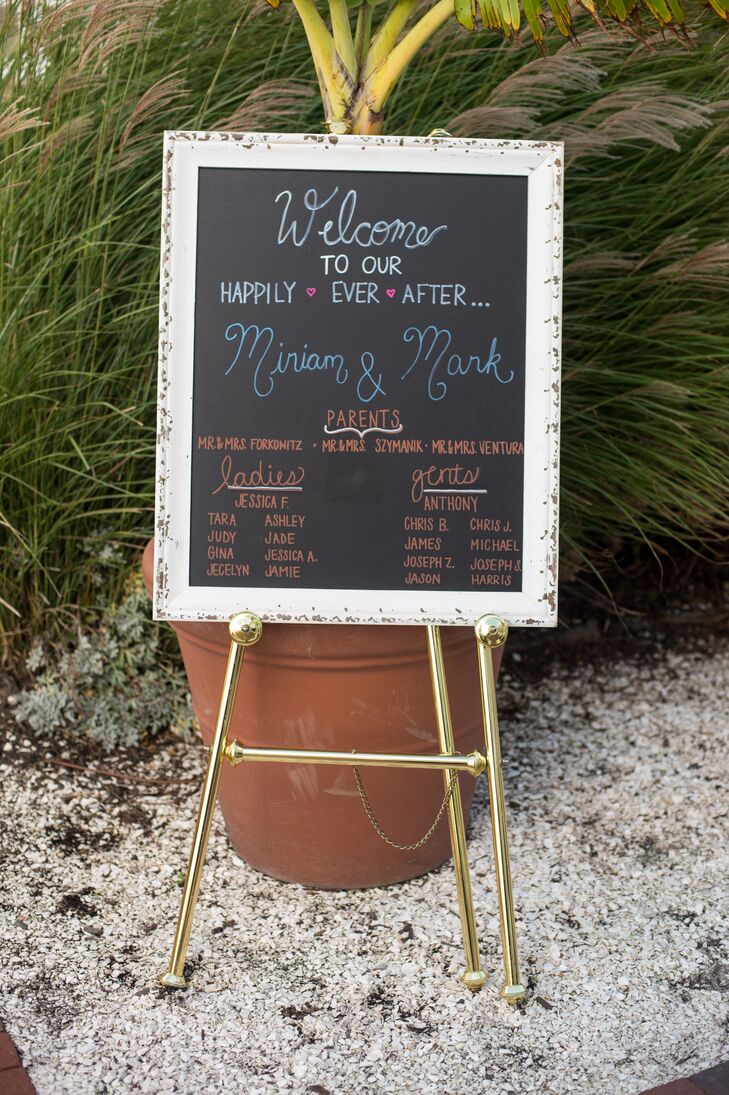 Shabby Chic Framed Chalkboard Wedding Program