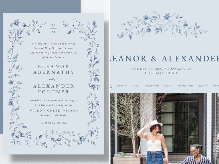 Timeless Floral Wedding Invitations and Website