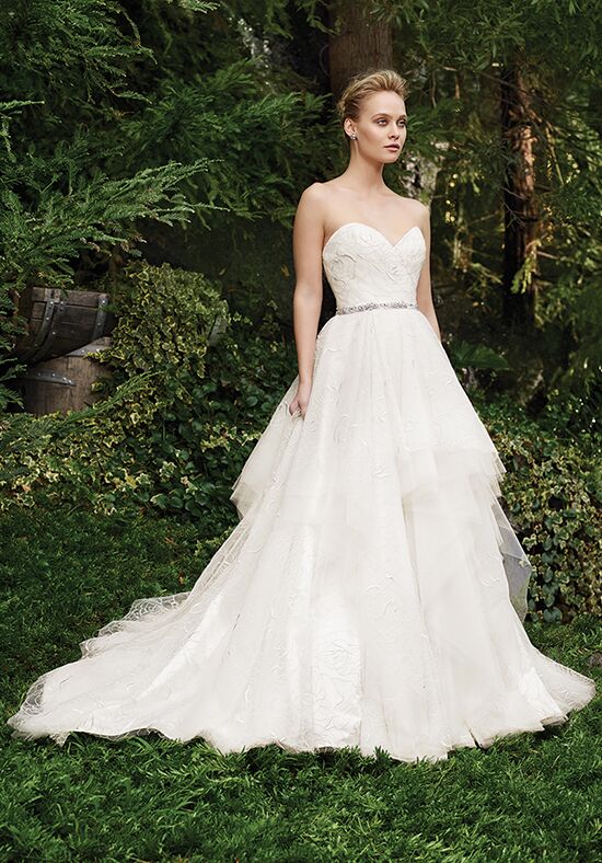 Strapless Rosette A-Line Gown