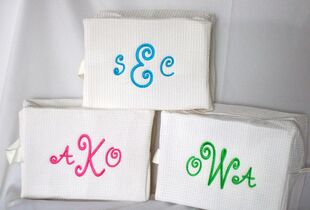 Verona Monogrammed Embroidered Cloth Dinner Napkins, Set of 4