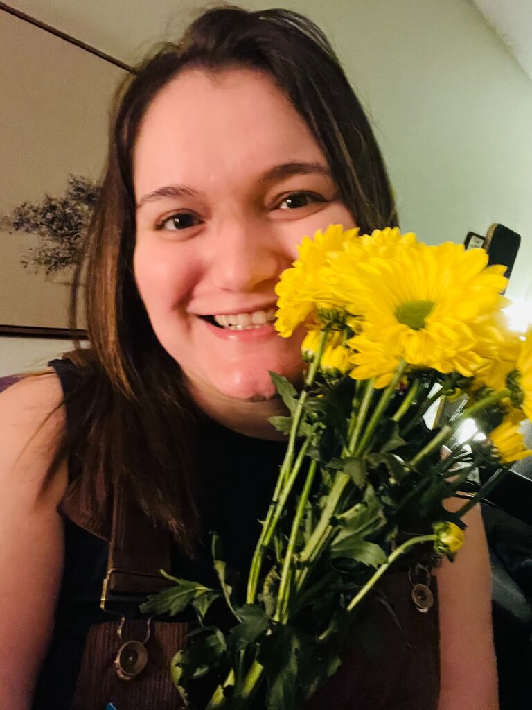 My first flowers and realizing he's a listener and attentive to details. Chose them yellow because that's my favorite color.