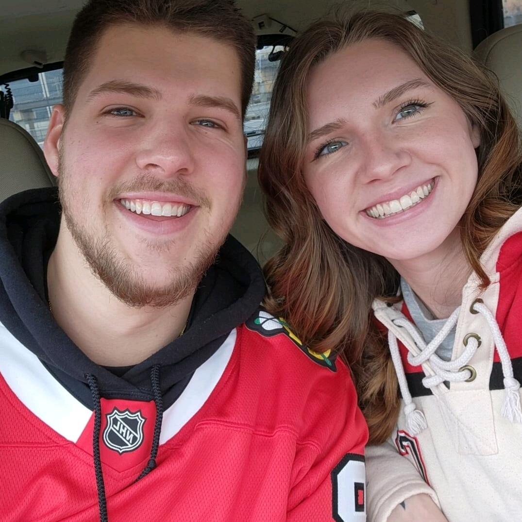 On our way to a Blackhawks game.