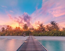 honeymoon skies water tropical island beauty