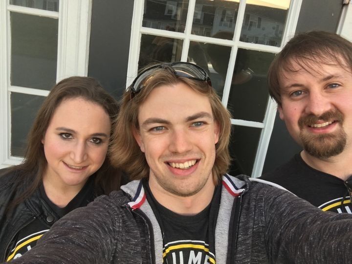 The trio of Sam, Alex, and his future best man Seth shortly before heading out to a Columbus Crew MLS match.