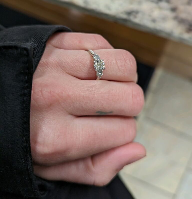 After his grand proposal plan was ruined by "inclement weather," Chris popped the question on a Wednesday night after dinner