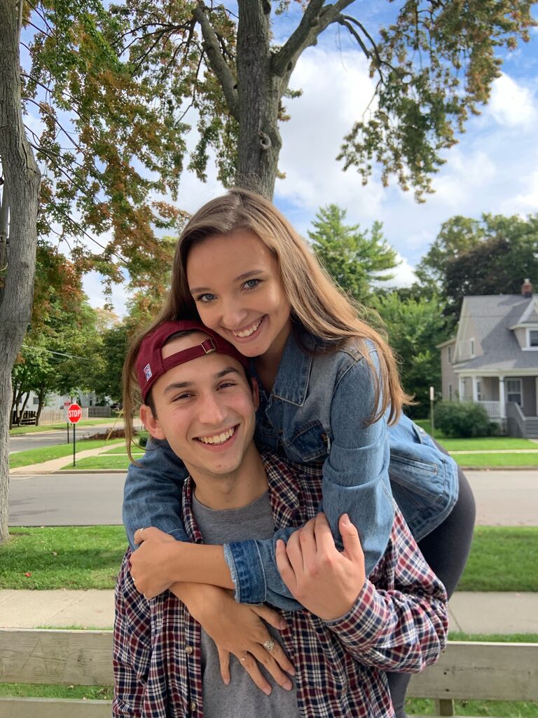The two attended college separately but still managed to see each other regularly.