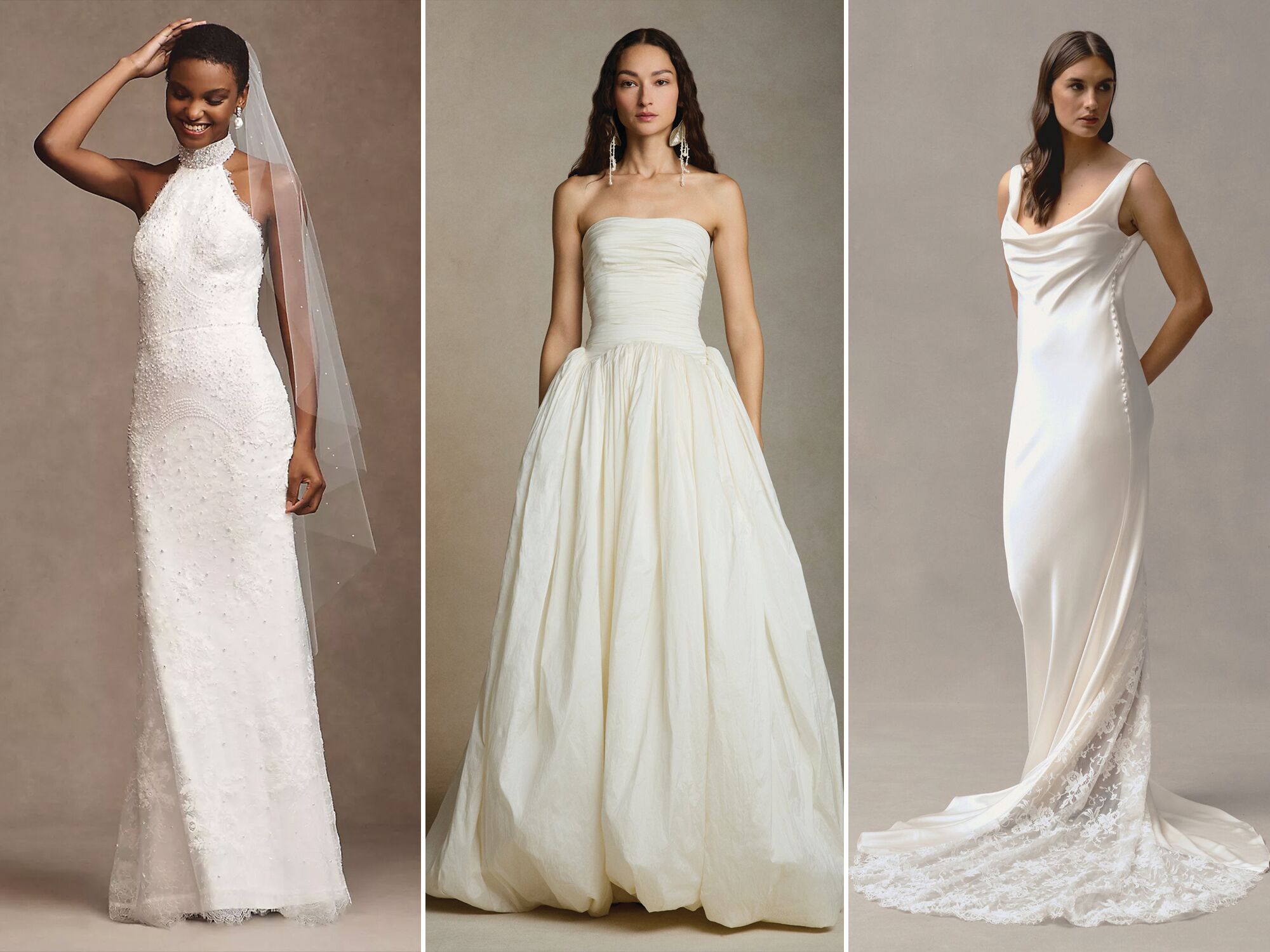 Three wedding dresses for small busts