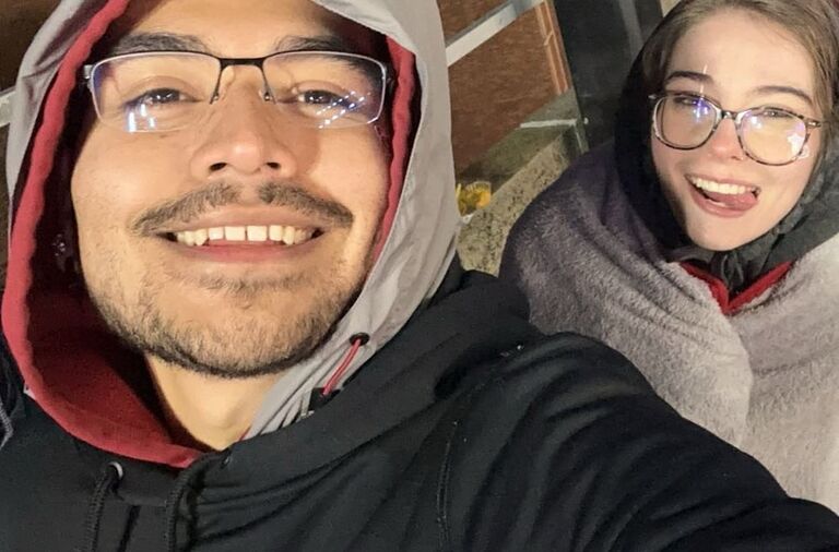 "I'm Freezing...& We're Losing!" -
First Apple Cup Together.