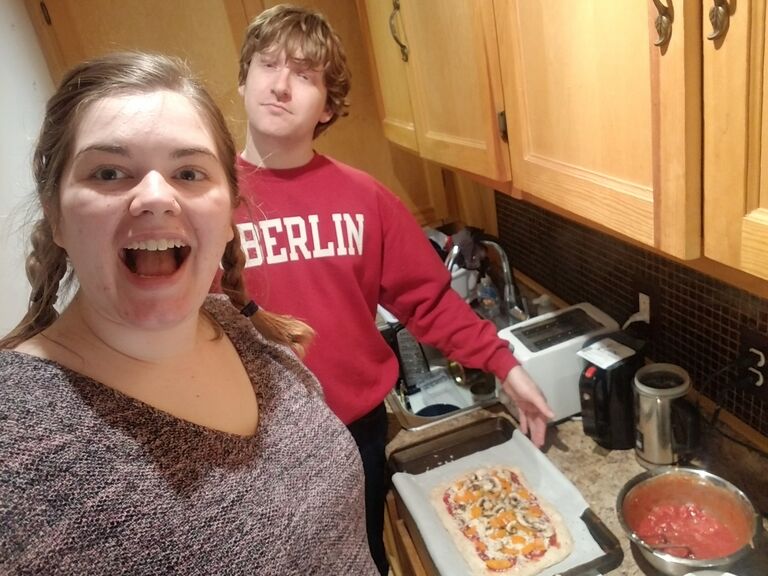 The first pandemic birthday - keeping spirits high by homemaking some pizza!