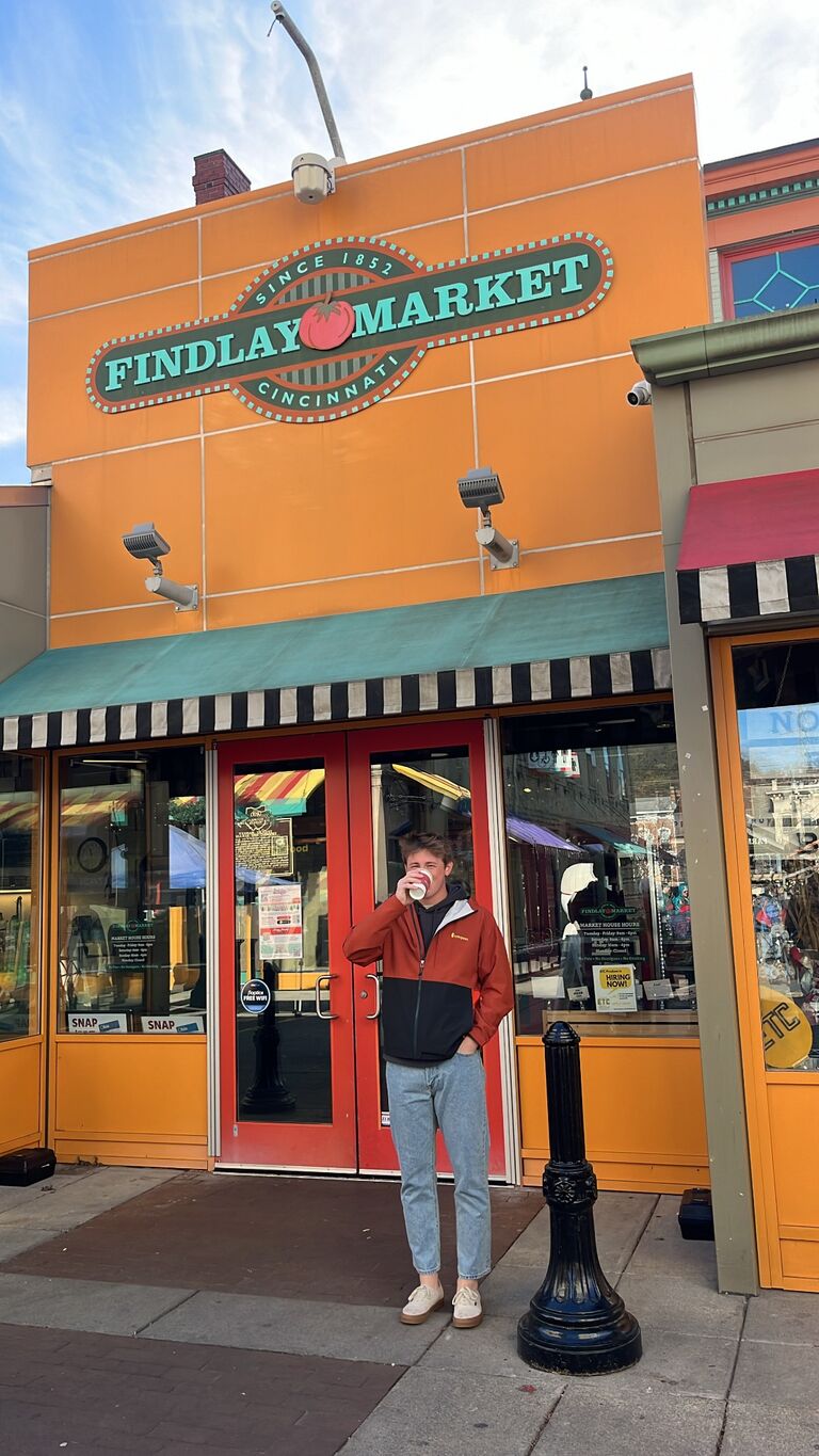 Our favorite way to spend mornings in Cincinnati, coffee at Findlay Market.