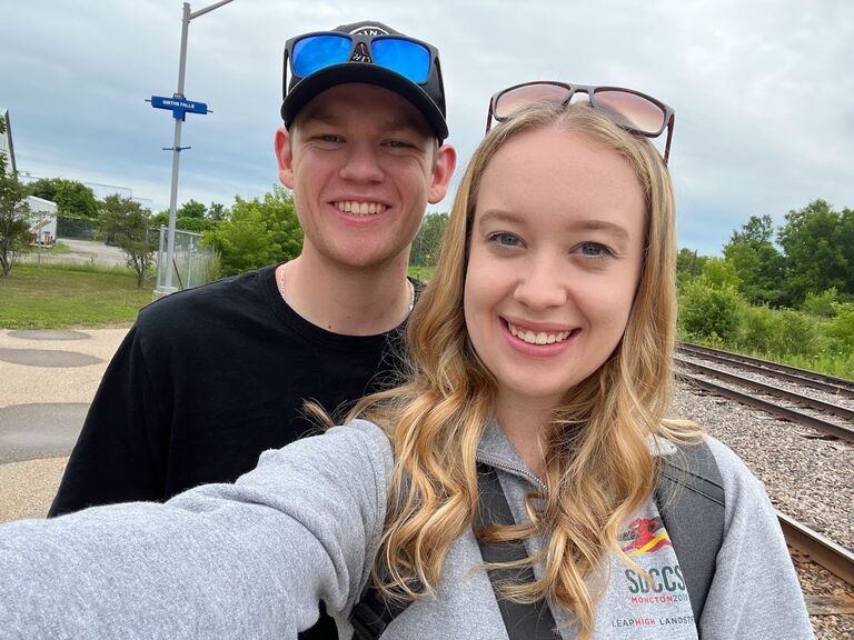 Our first train ride from Smiths Fall to Toronto for Thomas' cousins wedding.