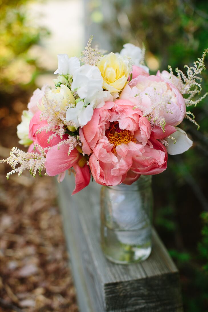 Pink Bridal Bouquet with Roses and Peonies