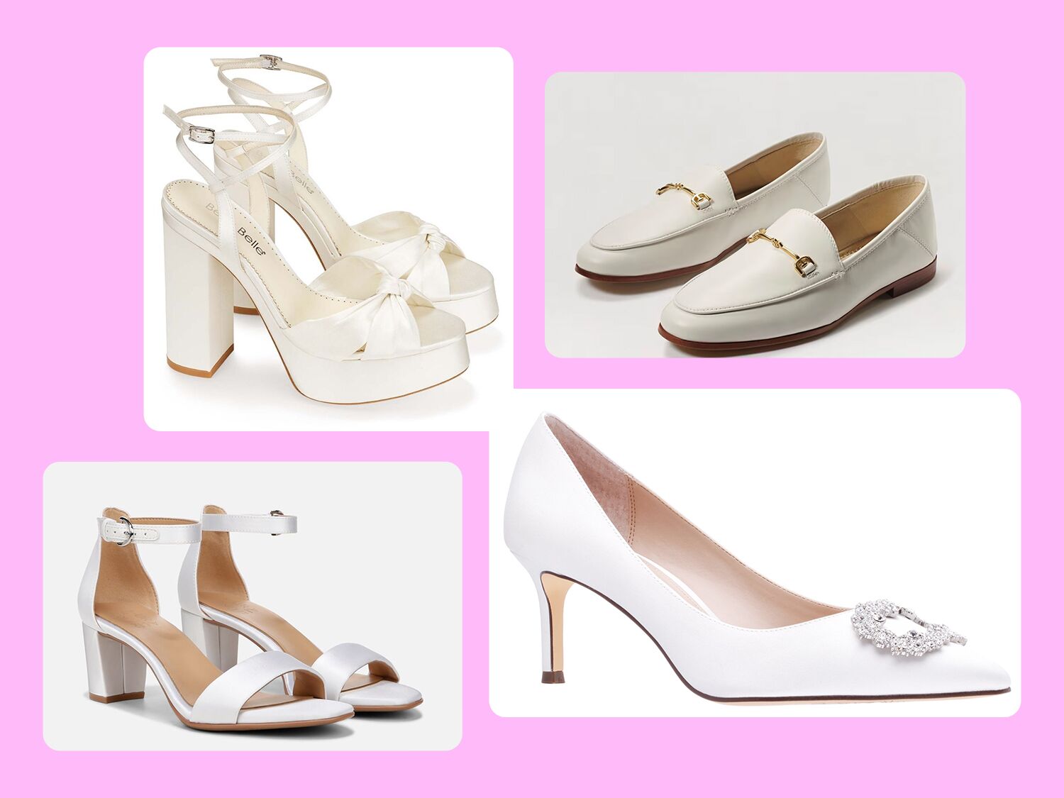 Four pairs of comfortable wedding shoes
