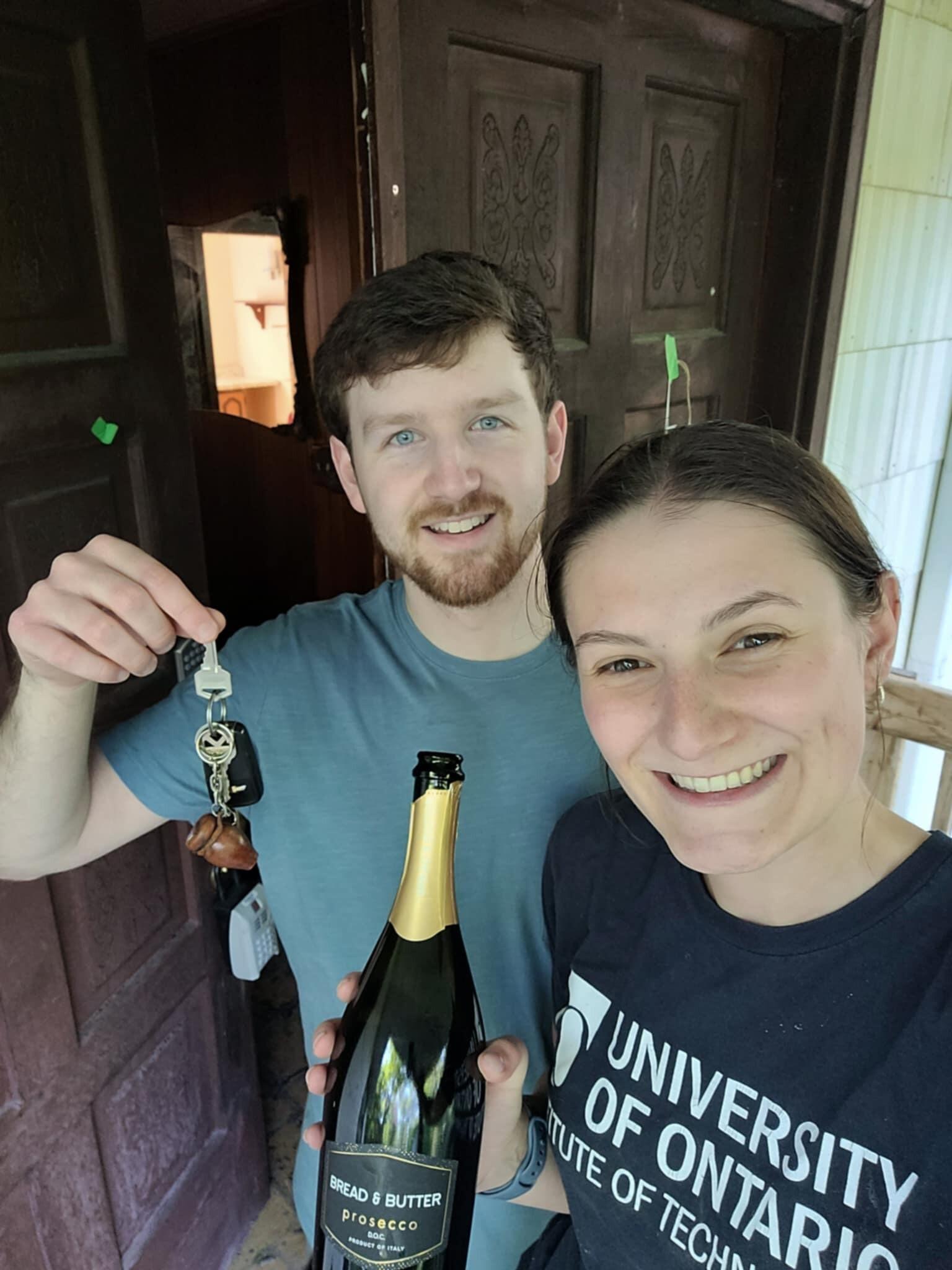 Closing day! They received the keys to their new home just minutes before the 5pm deadline. 