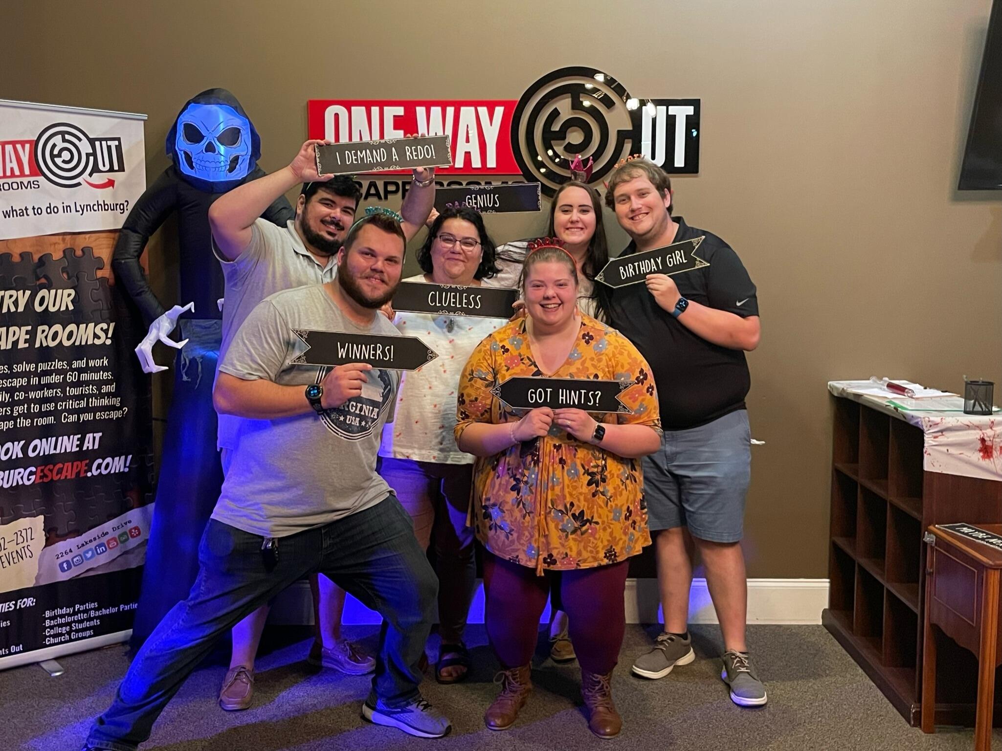 Brett surprised Sarah for her 22nd birthday with friends at an escape room! First of many to come! She loves her escape rooms!