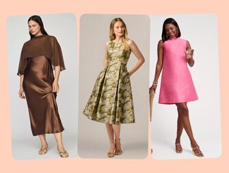 Three cocktail dresses for wedding guests over 50
