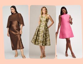 Three cocktail dresses for wedding guests over 50