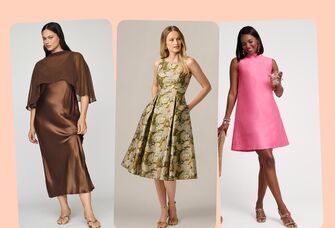 Three cocktail dresses for wedding guests over 50