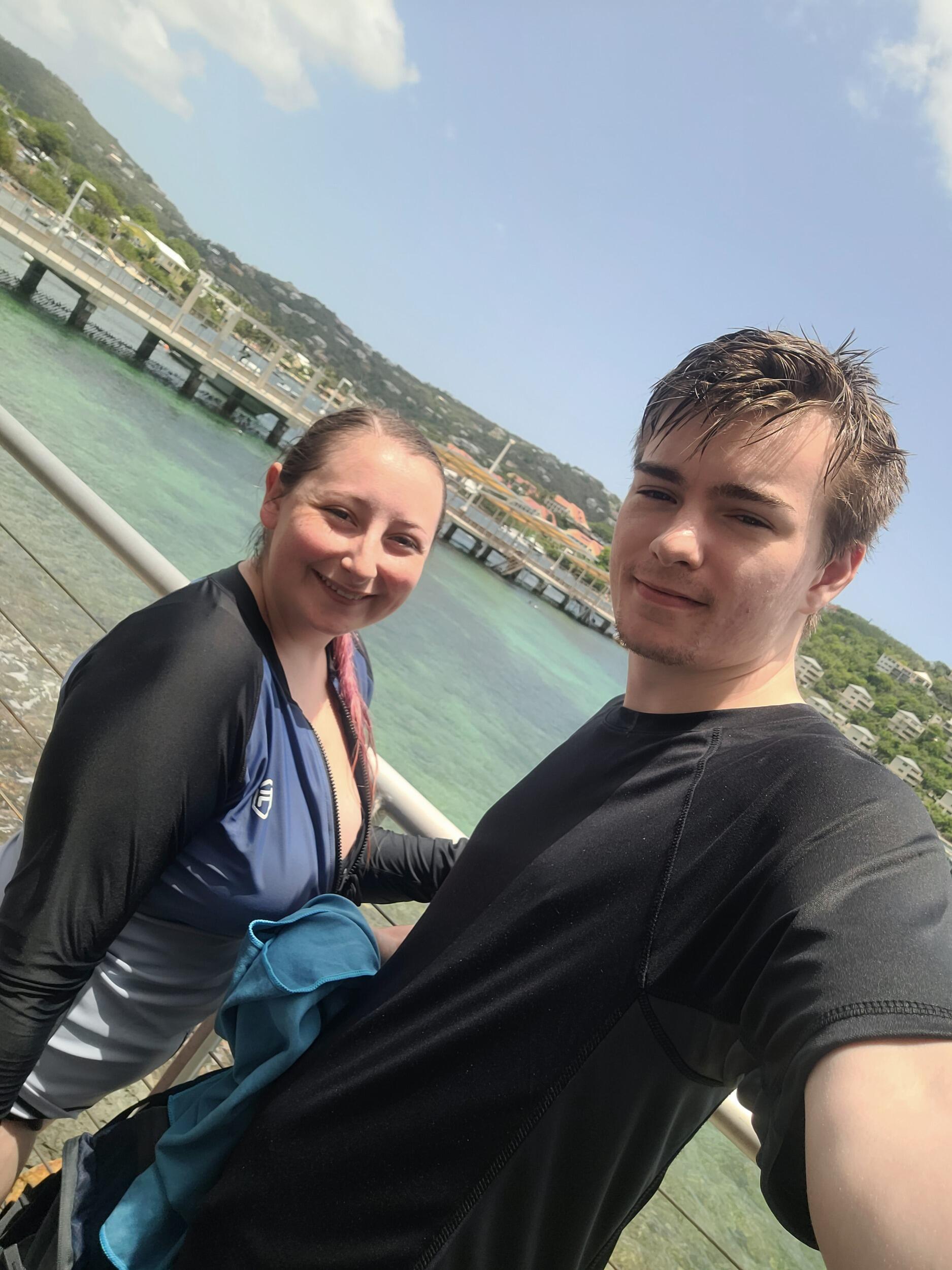 After swimming with the dolphins