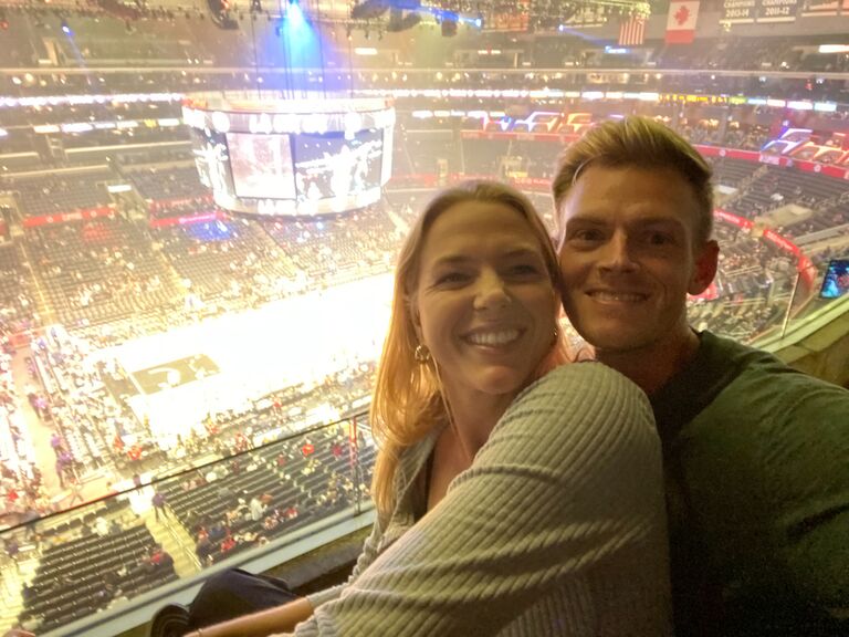 Hannah takes Reuben to his first-ever NBA basketball game!