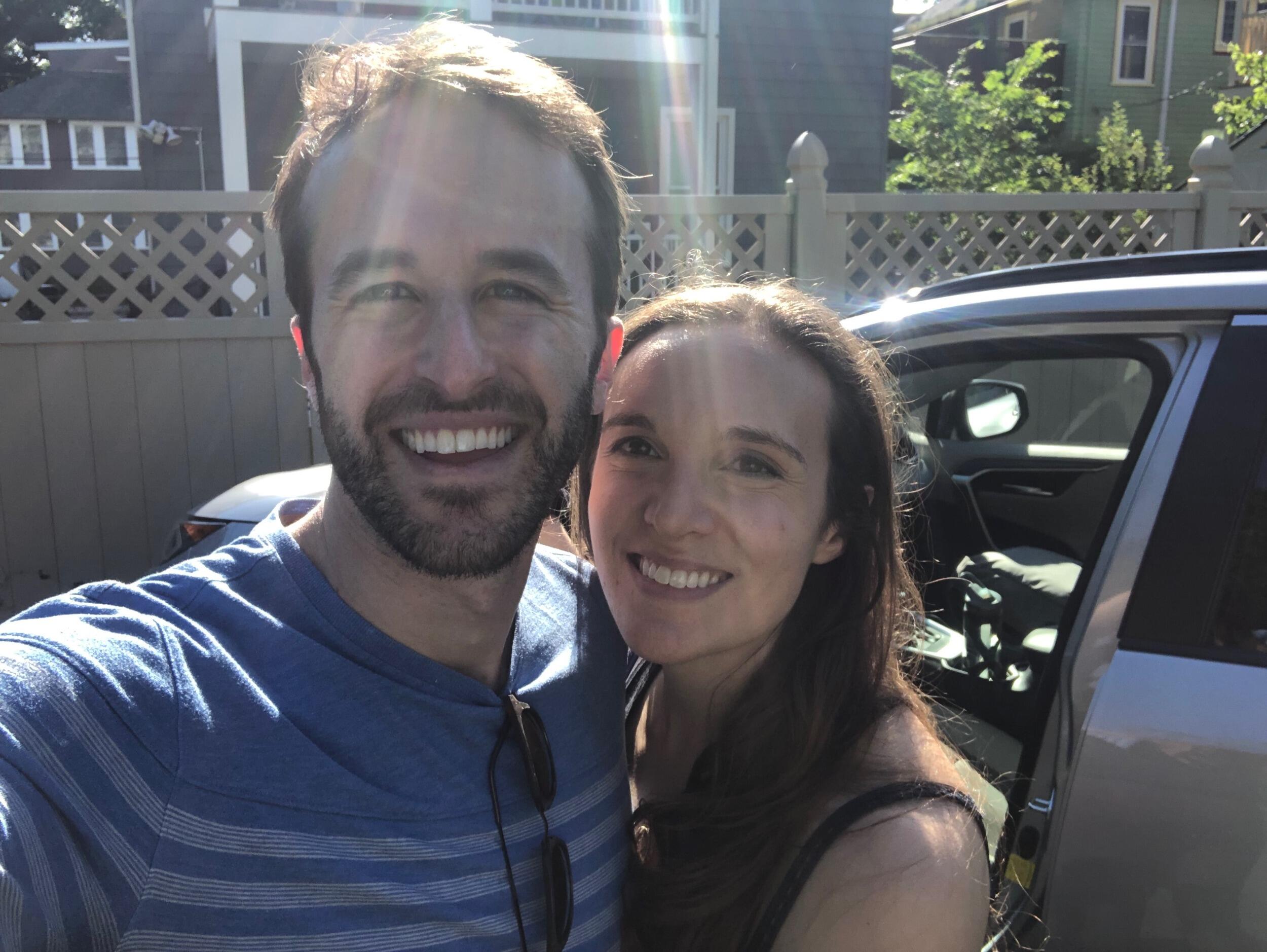 Doug sees Carly off as she sets out to drive to Hershey, PA