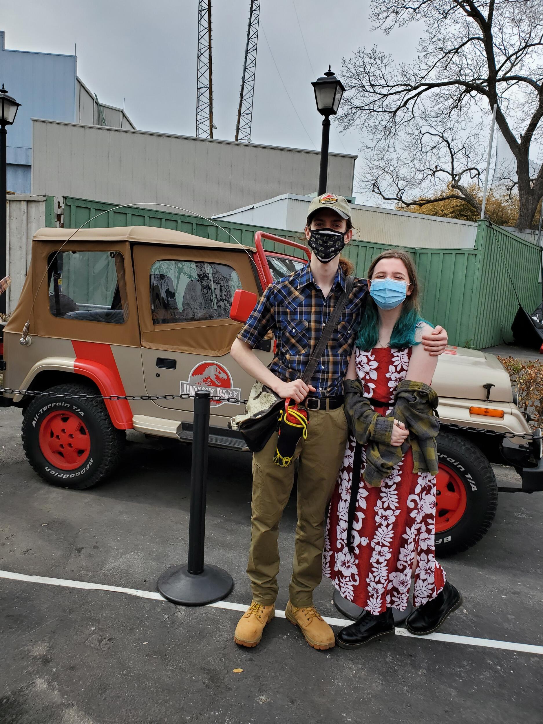 Passed the 1 year mark! And we both learned how much we like rollercoasters, even when it's 50 degrees outside.