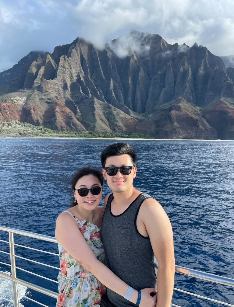 We were in Kauai and enjoying the sun to get a nice tan.
