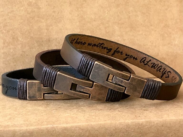Secret message bracelet gift idea for son. 