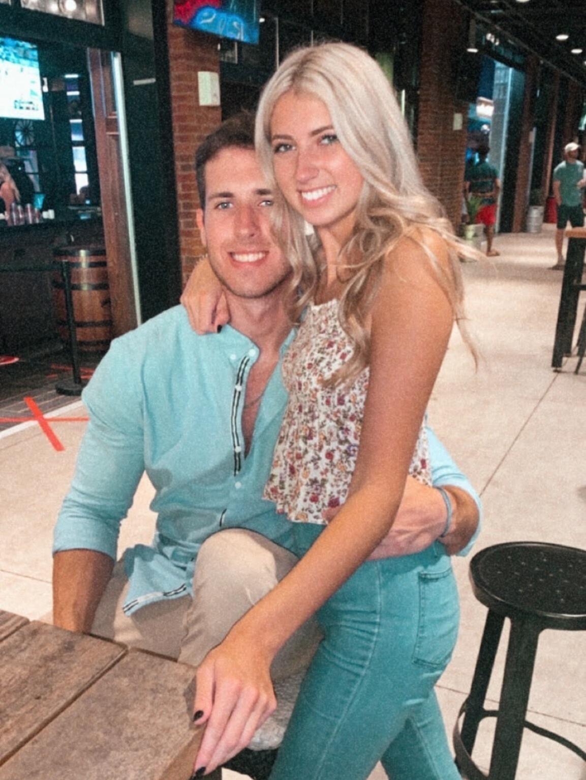 We met in August of 2020 at a bar in our hometown. Love at first sight is definitely real!