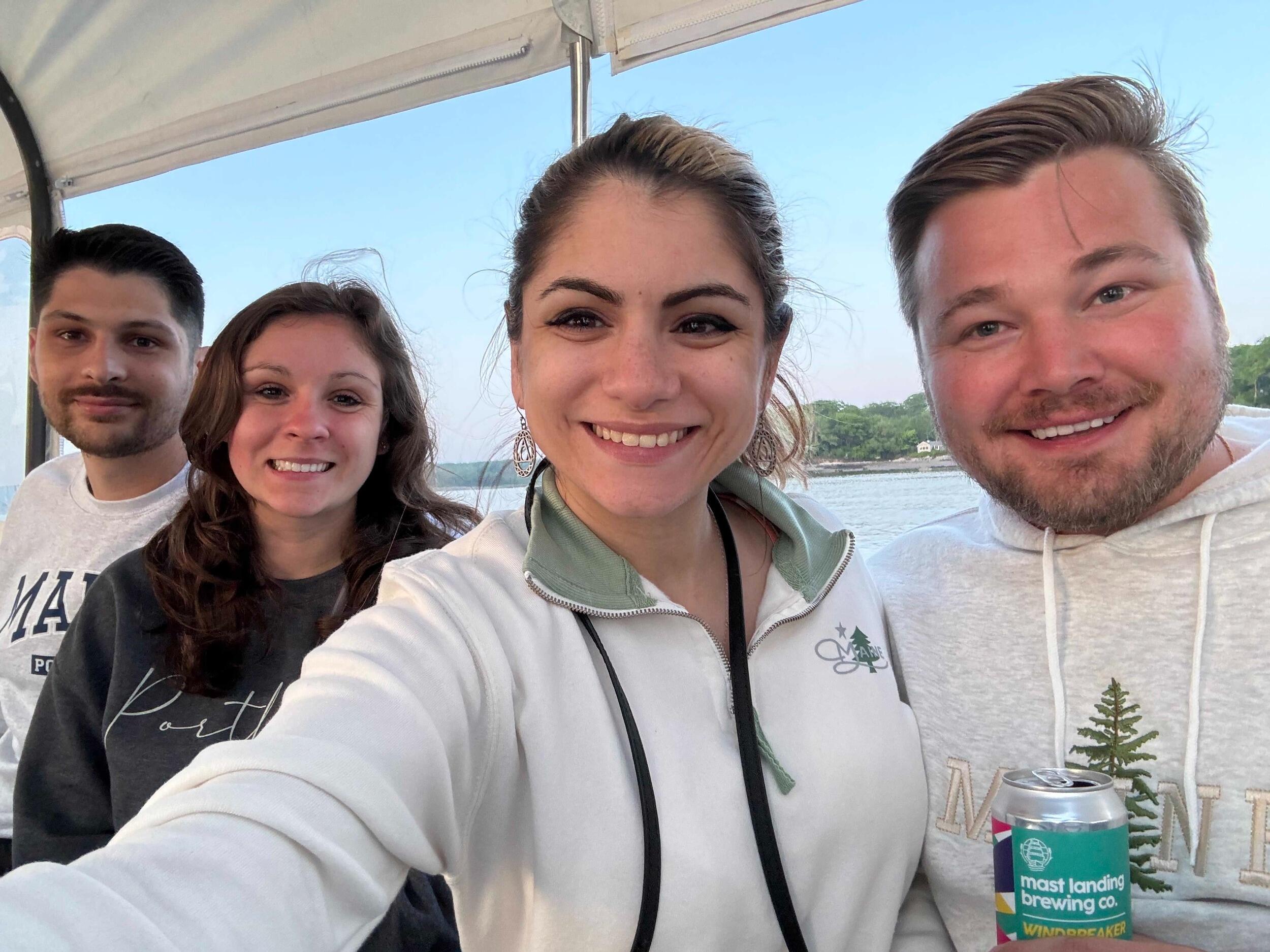 Maine with our mains. Here Tyler forgot Kyles name while speaking to the boat captain. Surprisingly this is the second time Tyler forgot Kyle's name. The first being when they were both jumping out of a plane for Kyle's 30th. 