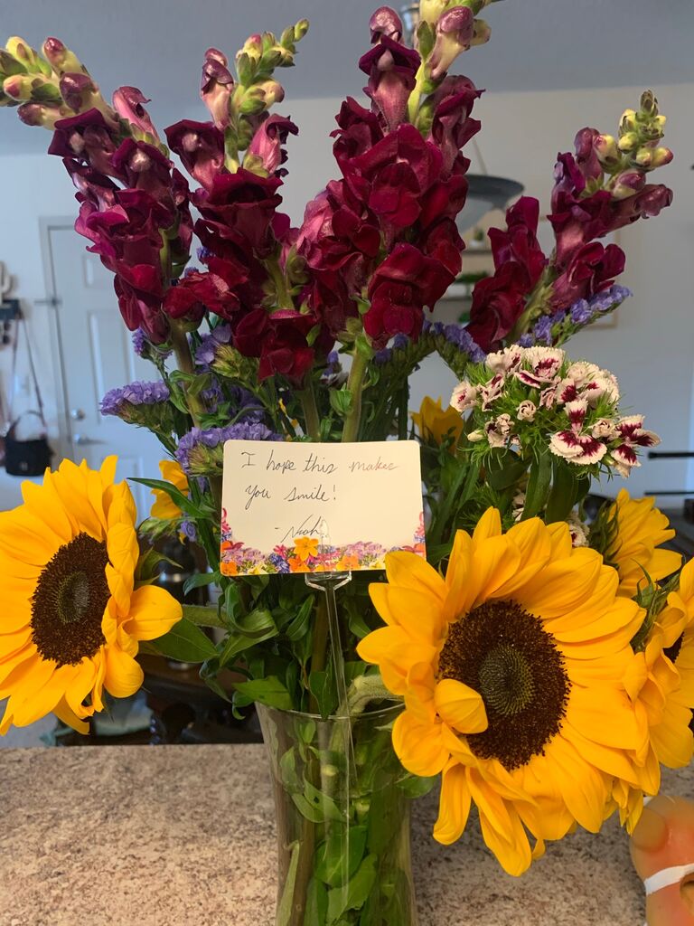 Noah wins Meghan's heart with regular sunflowers, her favorite.